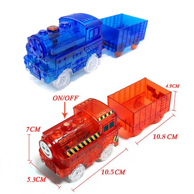 CarsTrack Train Replacement Only, Multi-Color Light Up Flashing LED Glow in The Dark Trains-Supertoymart