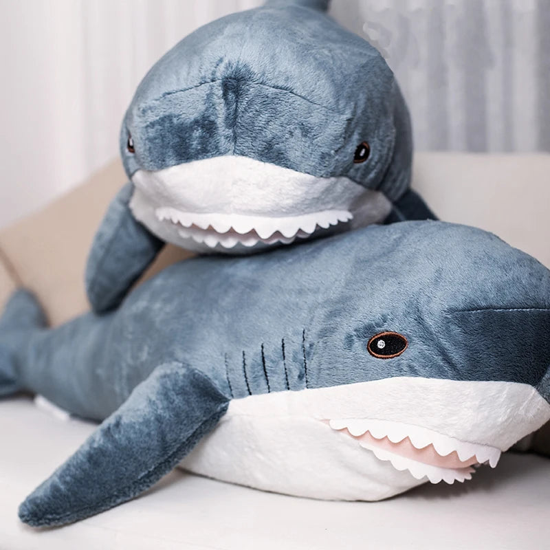 30/45/60/80CM Popular Shark Plush Toys Simulation Shark Dolls Stuffed Soft Animal Reading Pillow Cushion for Baby Kids