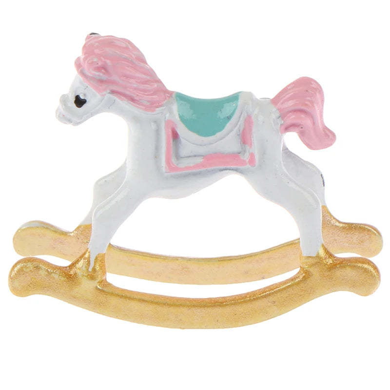 Dollhouse Miniature & Wooden Rocking Horse Chair - Supertoymart