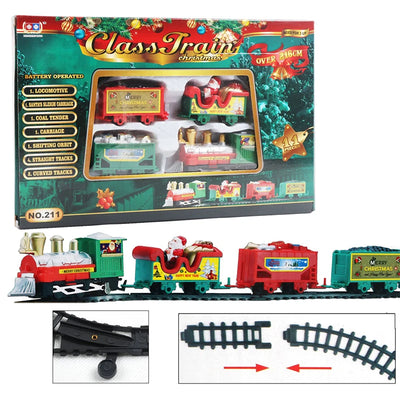 2022 Christmas Electric Rail Car Building Block 216cm Track Set Transportation Toy Brick Train Xmas 2022 New Years Gift Rail Car