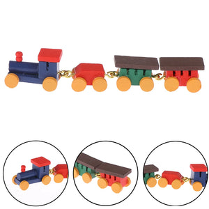 Dollhouse Miniature Cute Wooden Train Doll House Decor Active Toys -Supertoymart