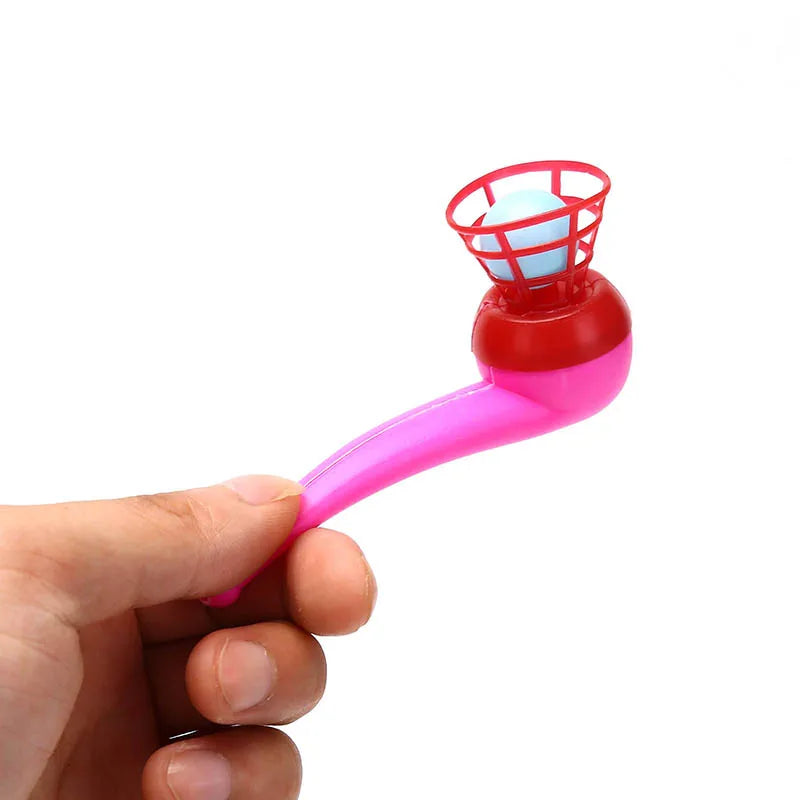 5PCS Fun Games Children Play Toys Blow Pipe & Balls Kid Blowing Toys Gift Plastic Pipe Balls Toy Color Random