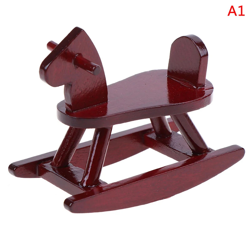 Dollhouse Miniature & Wooden Rocking Horse Chair - Supertoymart