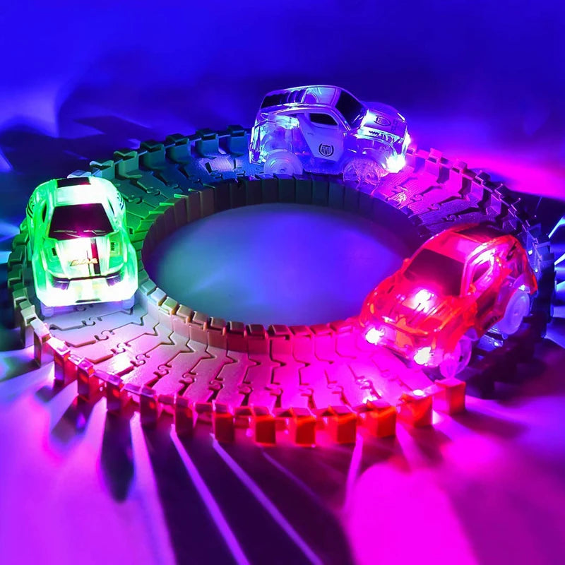 CarsTrack Train Replacement Only, Multi-Color Light Up Flashing LED Glow in The Dark Trains-Supertoymart