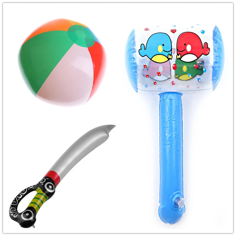 Inflatable Hammer With Bell Air Hammer Baby Kids Toys Party Favors Inflatable ball Inflatable Sword Toy Pool Beach Party Toy