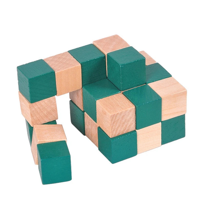 IQ Puzzle Wooden Dragon Tail Magic Cube Style Puzzle Toy Adult Children Intelligence Brain Teaser 3D Shapes Jigsaw Puzzle Toys