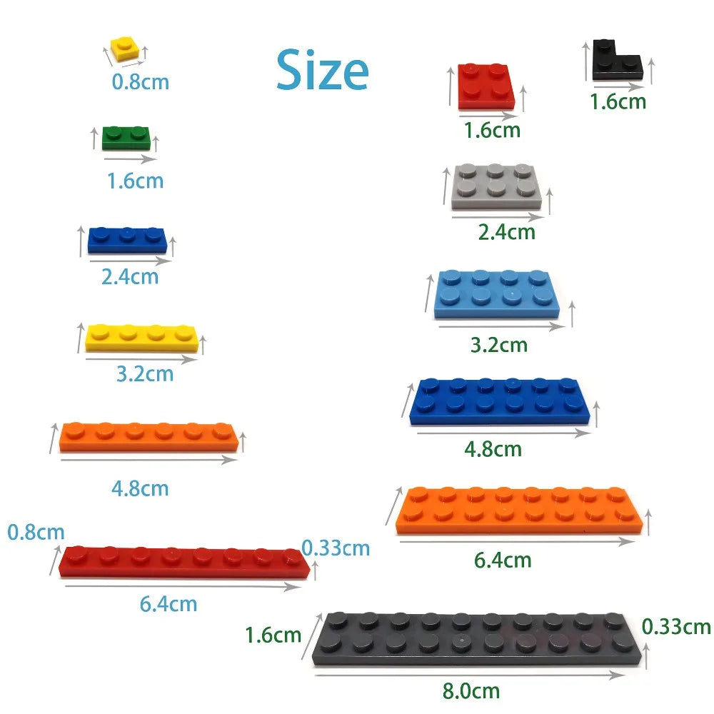 40pcs DIY Building Blocks Slope 2x4 Thick Figure Bricks Educational Creative Compatible With 3037 Toys for Children Size