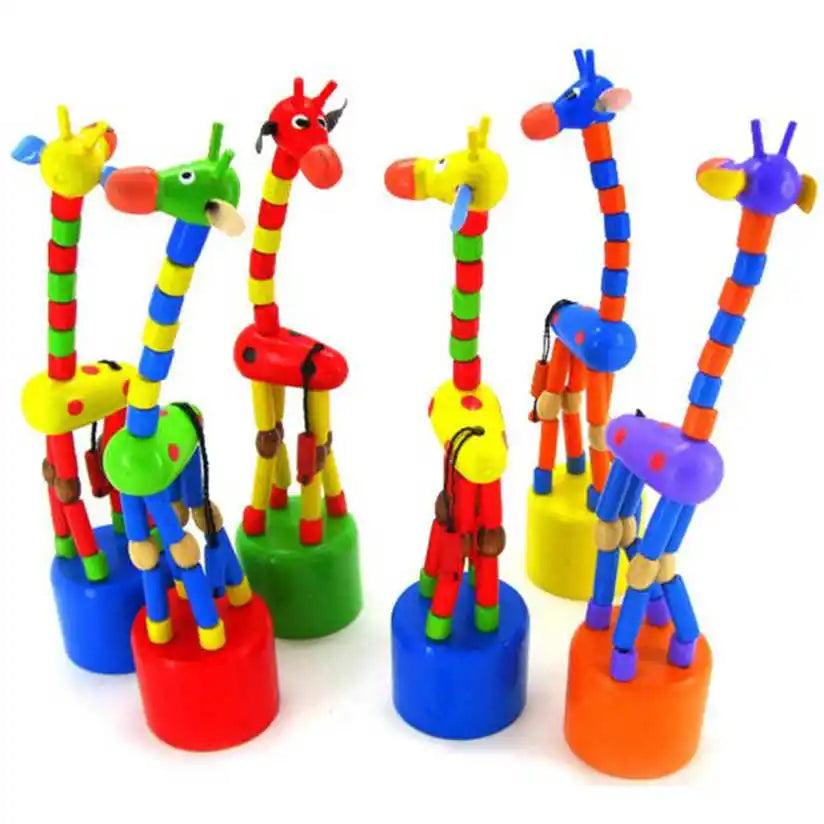 Educational toys Kids Intelligence Toy Dancing Stand Colorful Rocking Giraffe Wooden Toy