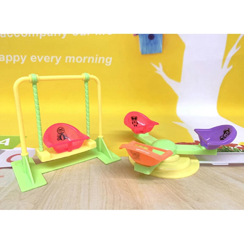 Girl Play House Doll Amusement Park For Doll Slide Amusement Park Slide Swing Accessories Doll Swing Toy Accessories