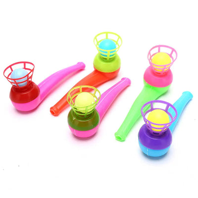 5PCS Fun Games Children Play Toys Blow Pipe & Balls Kid Blowing Toys Gift Plastic Pipe Balls Toy Color Random