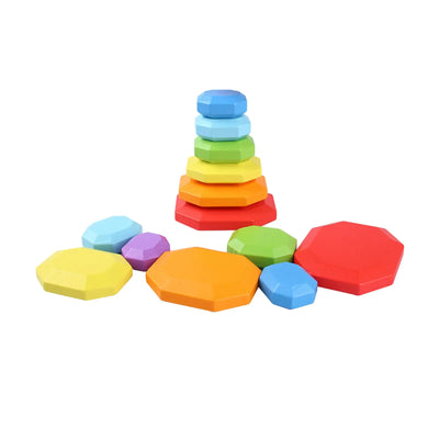 7 Pieces Wood Balancing Stacking Stone Stacking Game for Girls Holiday Gifts