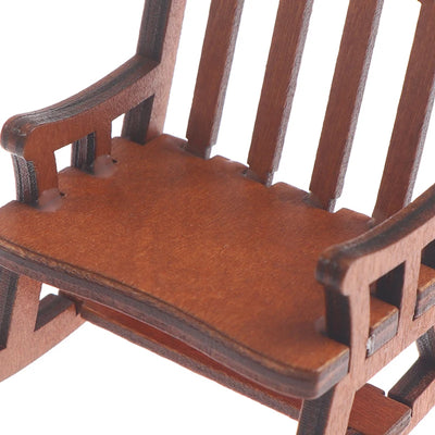 1pcs 1:12 Scale Dollhouse Miniature Furniture Wooden Rocking Chair Seat For Dolls House Accessories Decor Toys