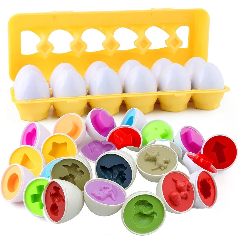 Sensory Educational Toy Smart Egg Toy Baby Development Games Shape Matching Puzzle Eggs Montessori Toys For Children 2 3 4 Years