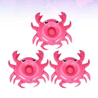 3 PCS Pool Party Decor Fun Accessory Crab Drink Holder Cup Holders Inflatable Accessories Floating