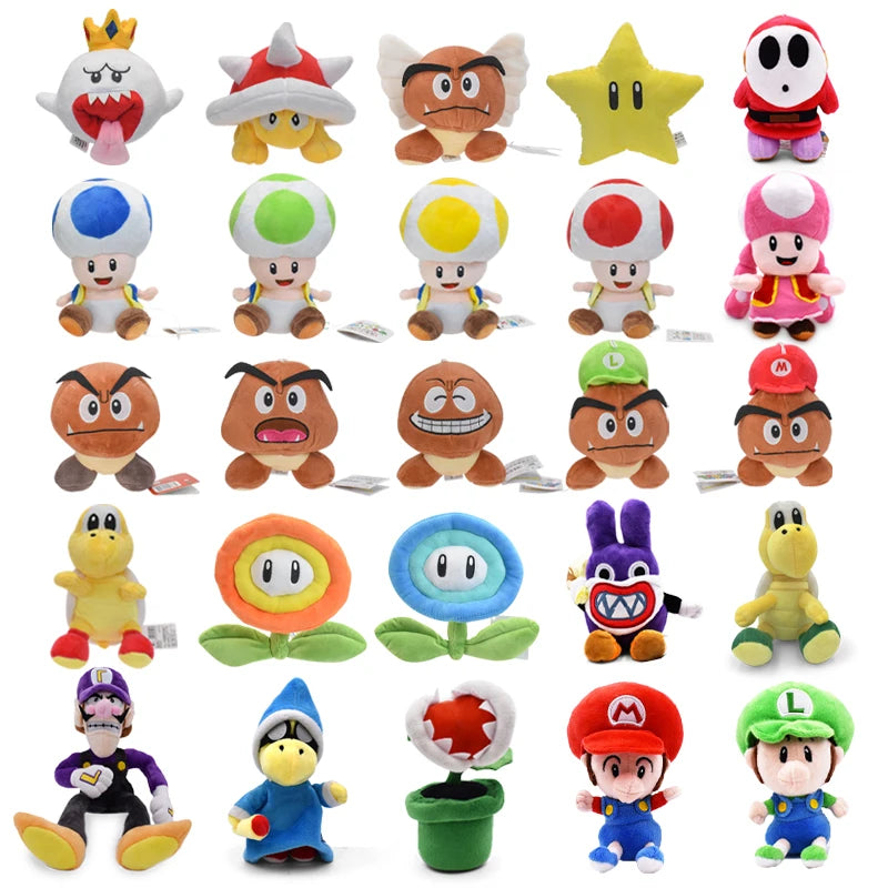 37 Styles Plush Toys Cartoon Yellow Star Fire Flower Princess Peach Toad Goomba Toadette Koopa Mario Classic Game Plush Dolls