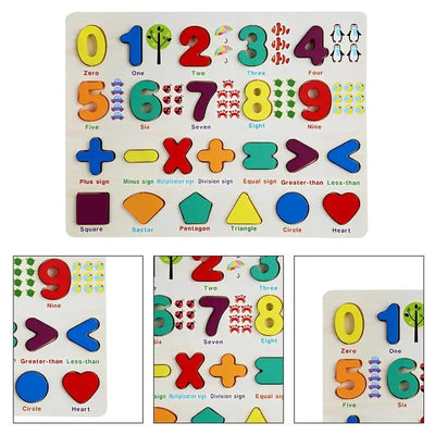 Puzzle Shape Sorter Wooden Toys Early Learning Jigsaw Alphabet Number Puzzle Preschool Educational Baby Toys For Children