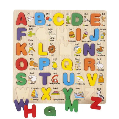 Puzzle Shape Sorter Wooden Toys Early Learning Jigsaw Alphabet Number Puzzle Preschool Educational Baby Toys For Children