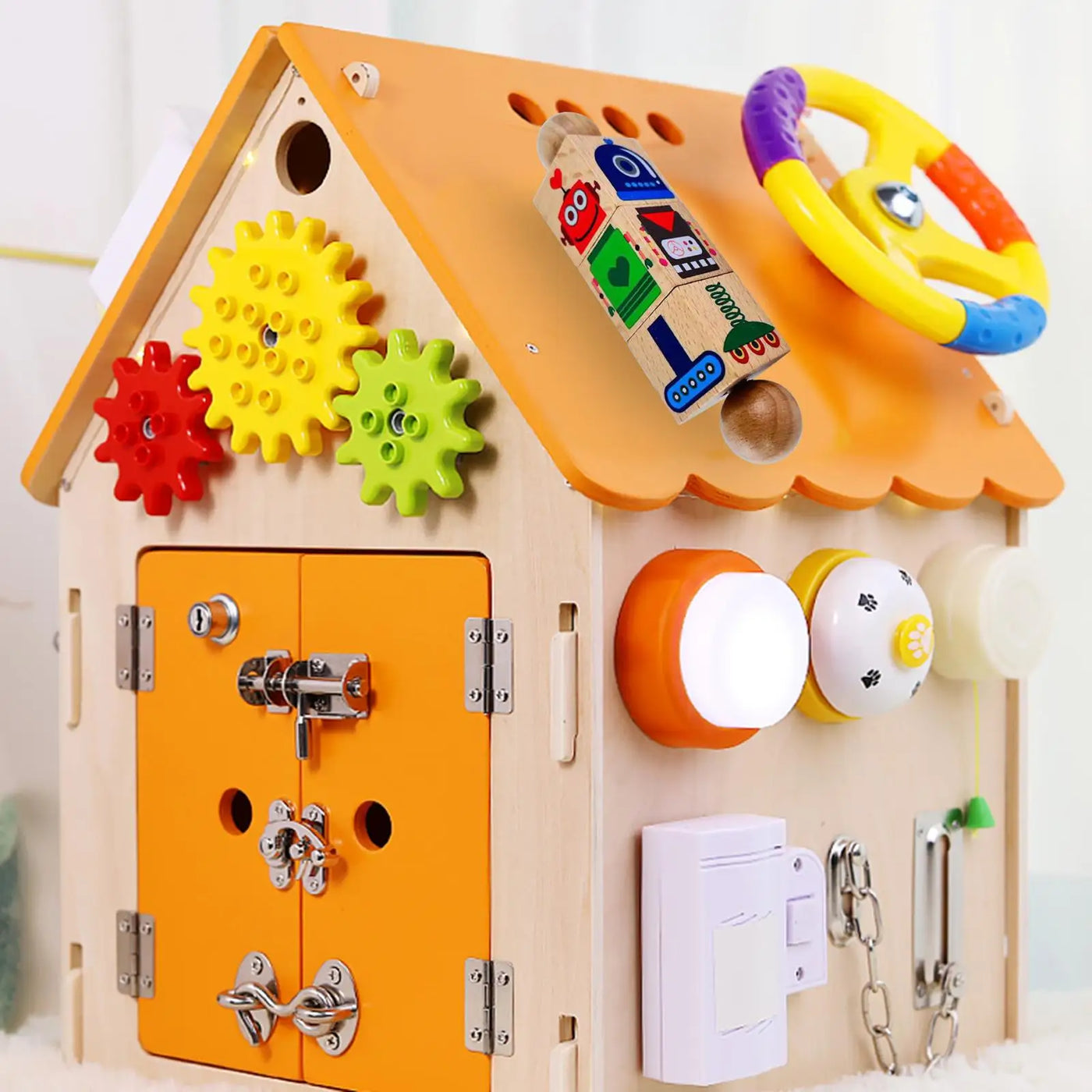 Busy Board DIY Accessories Rotating Blocks for Plane Travel Toys Children