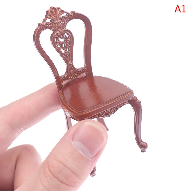 Dollhouse Miniature & Wooden Rocking Armchair & Stool - Supertoymart