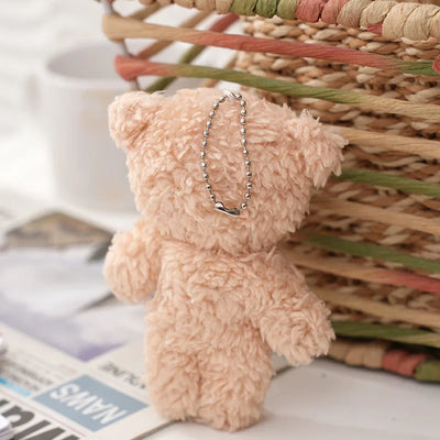 12cm Cute Cartoon Teddy Bear Plush Doll Toy Mini Bow Tie Bear Stuffed Animal Toy Kawaii Plush Keychain Bag Pendant Children Gift