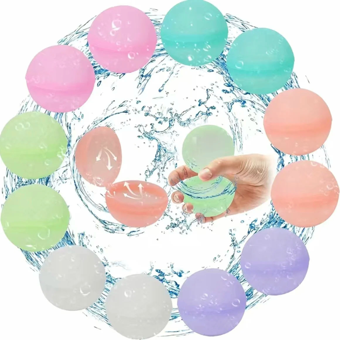 Water Balls Games Adults Kids Boys Summer Reusable Silicone Water Playing Toys Beach Swimming Pool Party Water Bomb Balloons