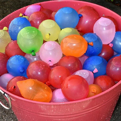 Kids 120pcs Refill Water Bombs Balloon with 120pcs Rubber Bands with 1pcs Quick Easy Refill Tool Filling Water Summer Beach Toy