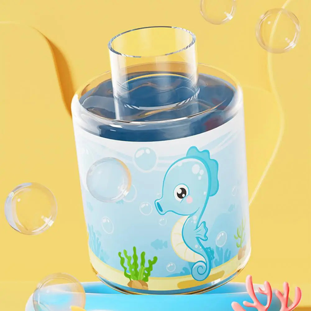 Lights Bubble Maker Portable Handheld Seahorse Bubble Maker Machine with 12 Holes Light Up Design for Toddlers