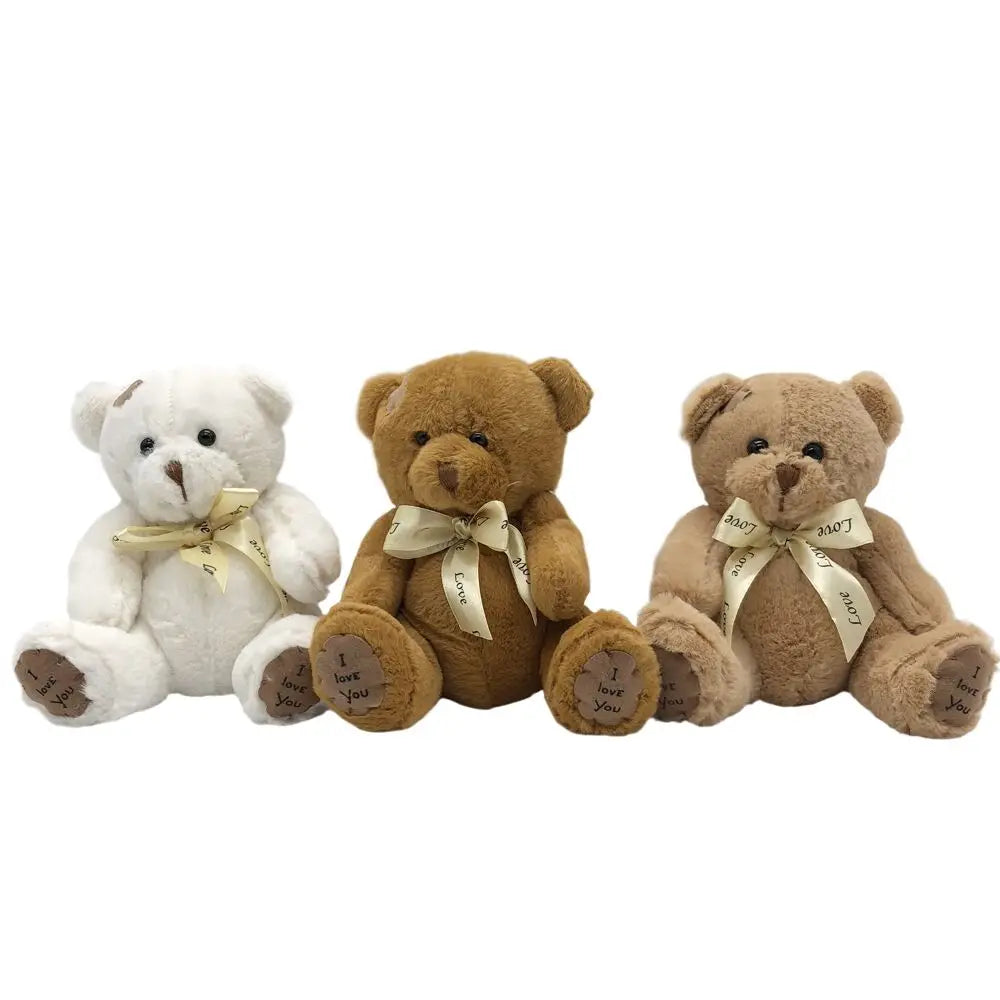 1pc 18CM Stuffed Teddy Bear Dolls Patch Bears Three Colors Plush Toys Best Gift for Children Boys Toy Wedding Gifts