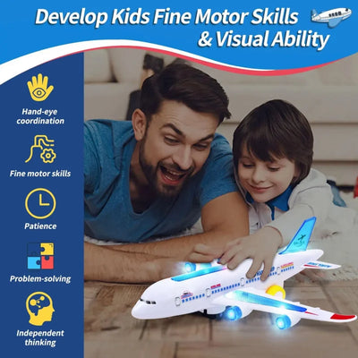 Aircraft light music electric toy airplane machine model Autopilot Flash Sound Automatic Rotation Plane toys for children gift