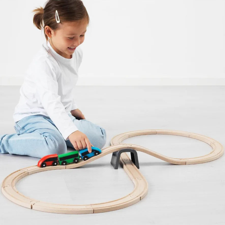 Wooden Track Railway Toys All Kinds Beech Wooden Train Track Accessories Fit for Biro Wooden Tracks Educational Toys for Kids