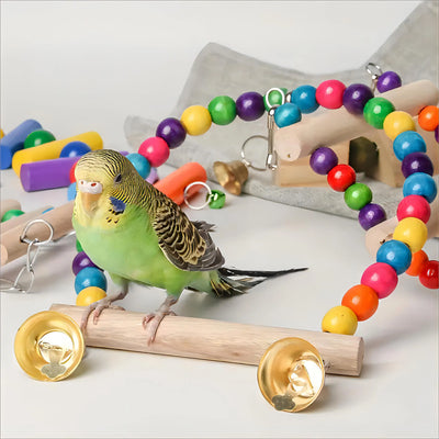 1 Pc Bird Toy Set Rocking Chewing Training Combination Toy Bird Cage Parrot Hanging Hammock Parrot Cage Toy Ladder Pet Supplies