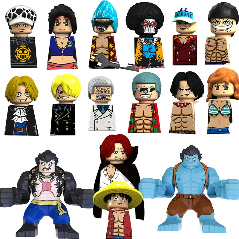 XP236 KT1008 KT1013 Anime One Piece Buliding Blocks Bricks Mini Action Figures Heads series Educational Kids Toys Birthday Gifts