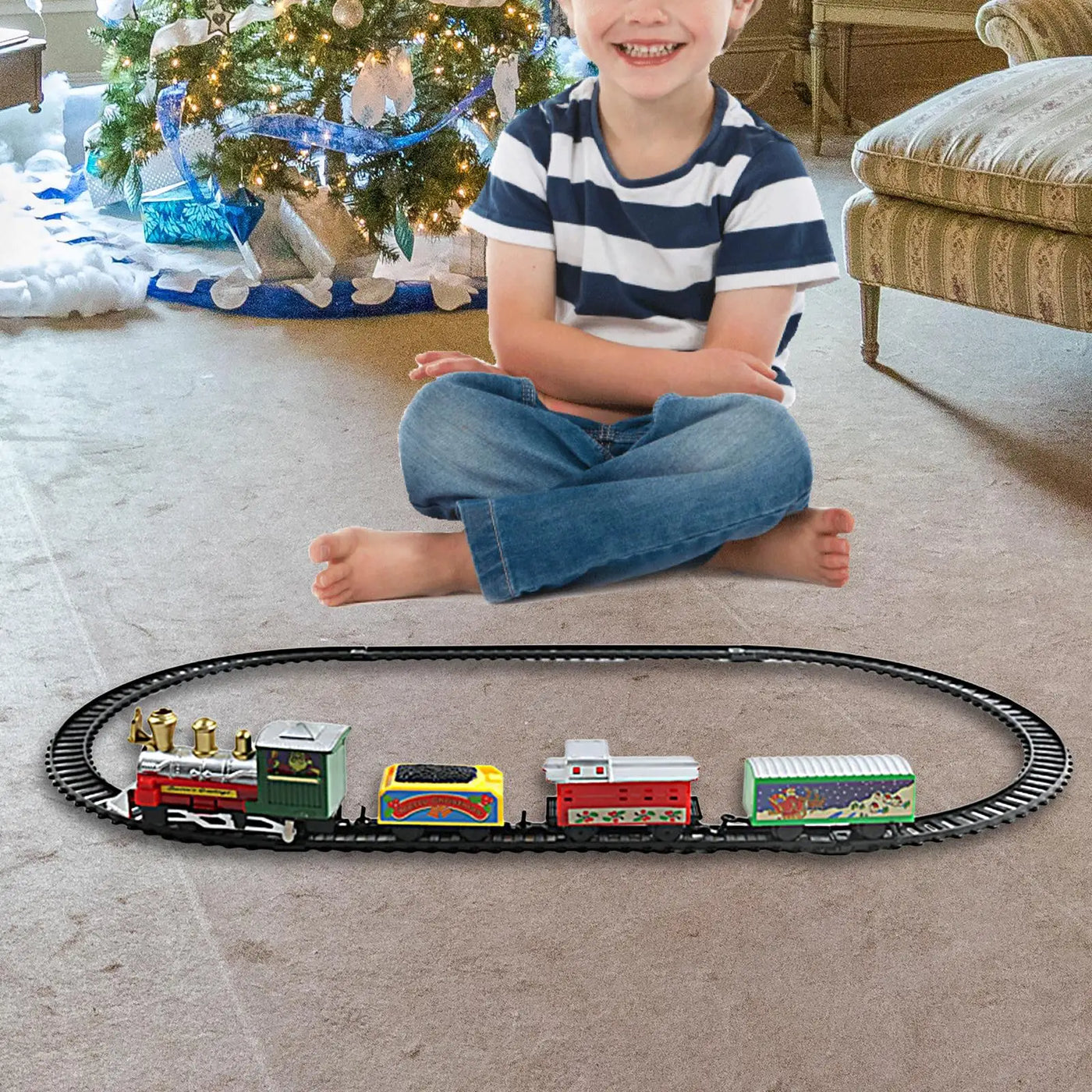 Western Express Train Toy Set With Round Shaped Track For Kids-Supertoymart