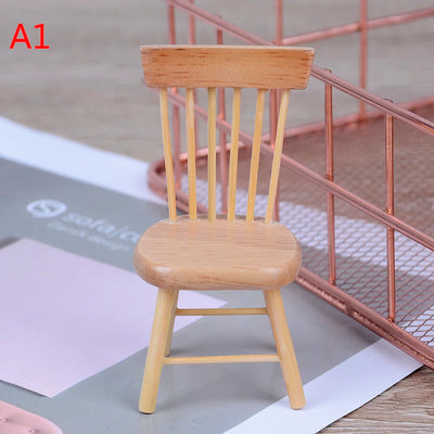 Dollhouse Miniature & Wooden Rocking Armchair & Stool - Supertoymart