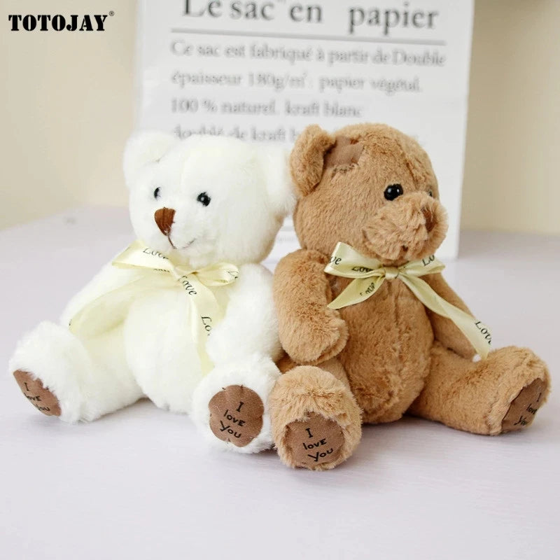 18cm 1pc Cute Bear Dolls Lovely Teddy Bear Stuffed Toy Soft Bear Toy Boys Girls Birthday Brinquedos Wedding Gifts