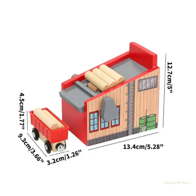 Y4UD Wooden Logging Machine Train Set for Kids Safe Toy (Ages 3 6) Indoor Use