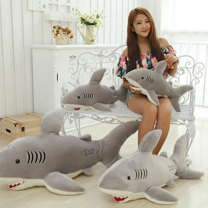 Plush Giant Shark Toy Soft Stuffed Animal Reading Pillow Birthday Gifts Cushion Doll Gift For Children Plushie Pad