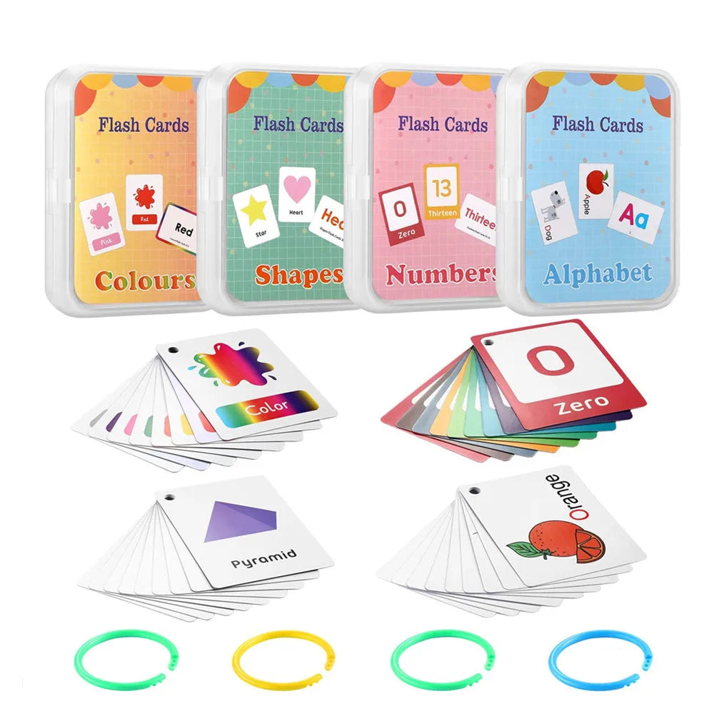 1Box Kids Montessori Baby Learn English Word Card Flashcards Cognitive Educational Toys Picture Memorise Game Gifts for Children