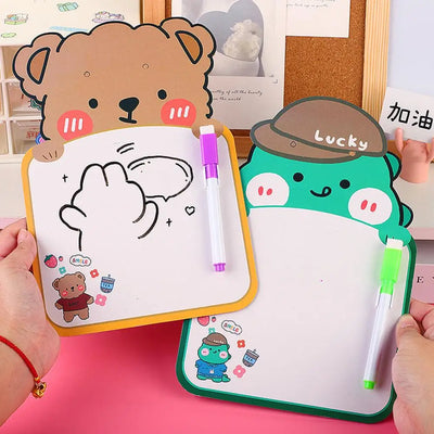 Children Drawing Board with Pencil Cute Animal Shape Erasable Reusable Kids Writing Tablet Doodle Board Toddler Educational Toy