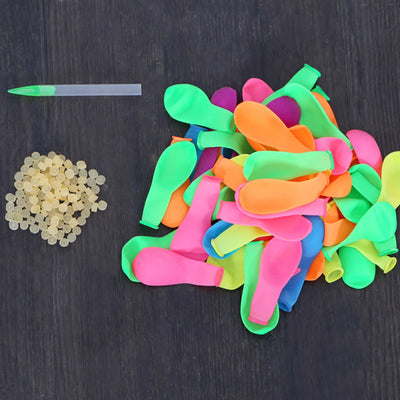 Kids 120pcs Refill Water Bombs Balloon with 120pcs Rubber Bands with 1pcs Quick Easy Refill Tool Filling Water Summer Beach Toy