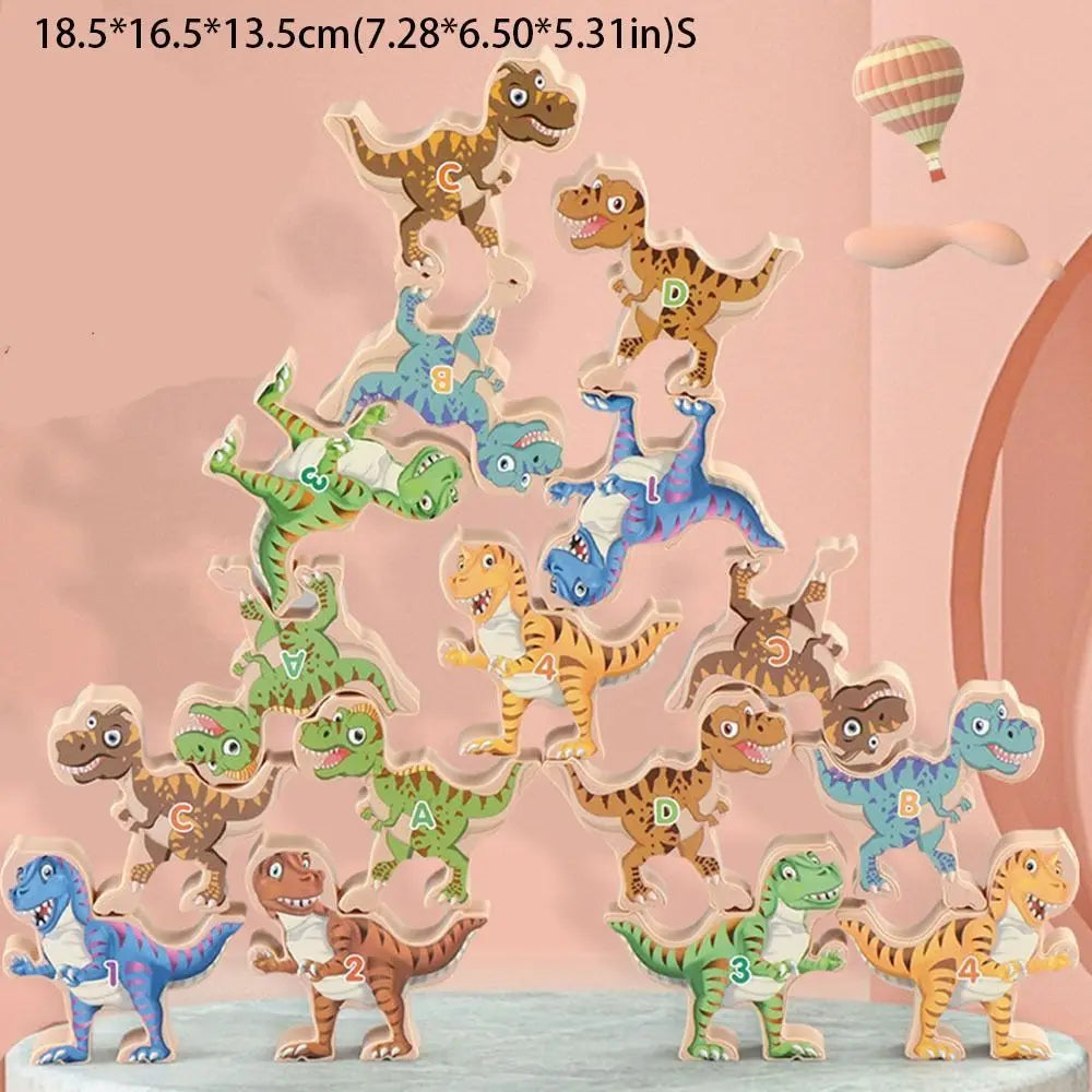 Hercules Dinosaur Stacking High Balance Building Blocks Toy Kids family Interactive Board Game Children Wooden Educational Toys