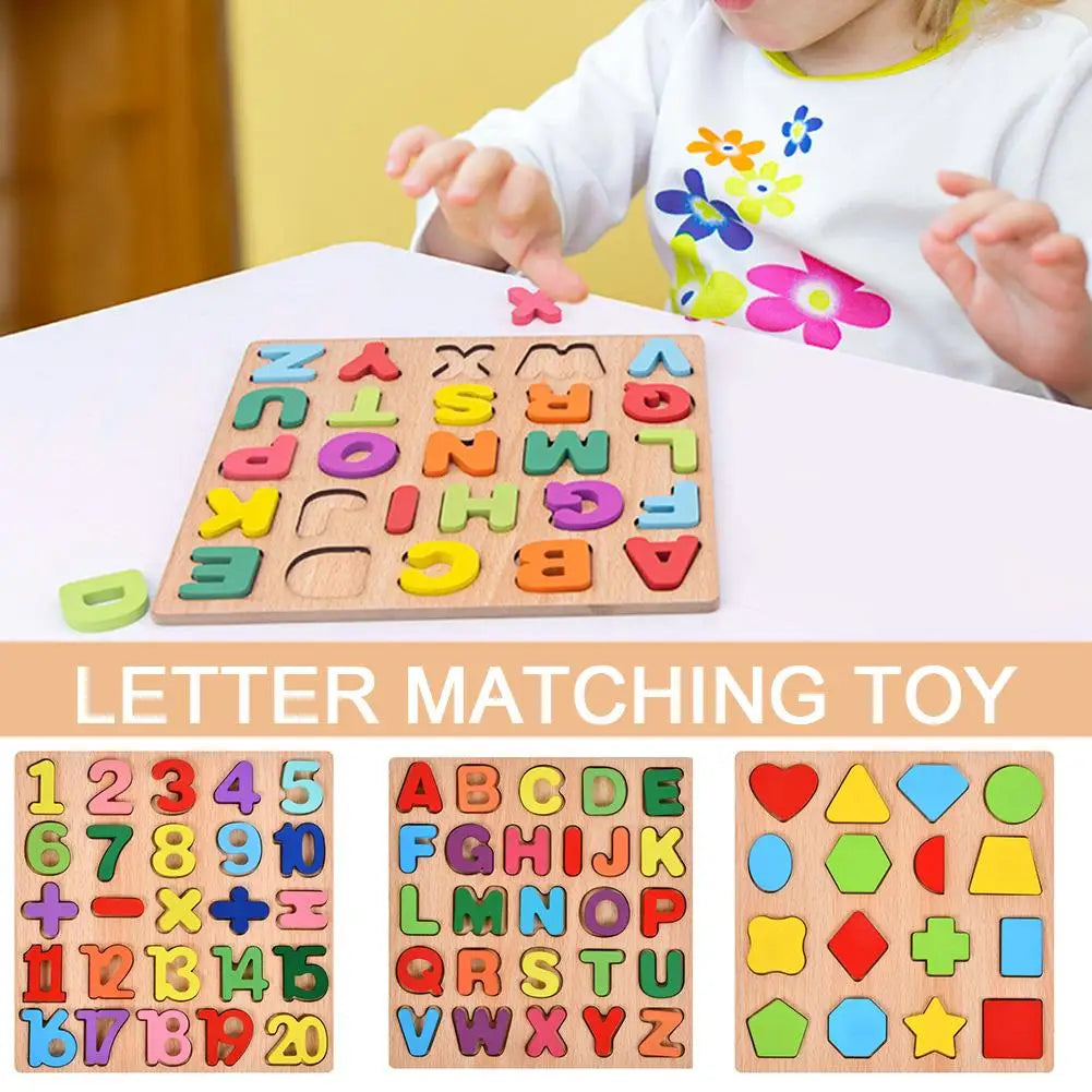 Wooden Puzzle Shape Sorter Wooden Toys Early Learning Jigsaw Alphabet Number Puzzle Preschool Educational Baby Toys For Chi D3J0