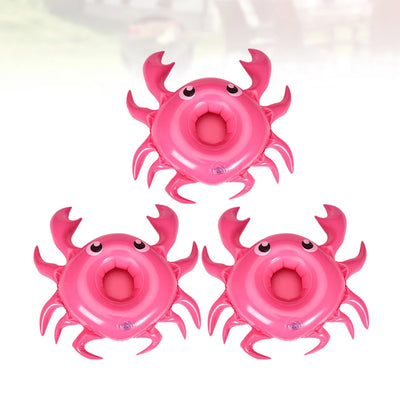 3 PCS Pool Party Decor Fun Accessory Crab Drink Holder Cup Holders Inflatable Accessories Floating