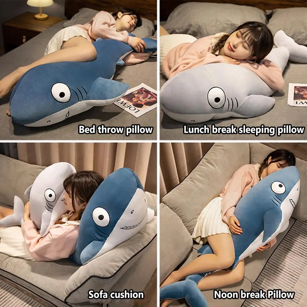 Big Shark Plush Toys Soft Stuffed Animal Plush Doll Sleeping Throw Pillow Sofa Cushion For Birthday Gifts