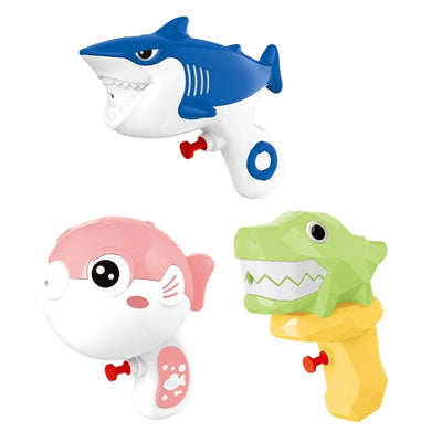 Summer Beach Water Gun Kids Shark Dolphin Cartoon Design Bath Toys Holiday Mini Water Spray Swimming Pool Fighting Game Children