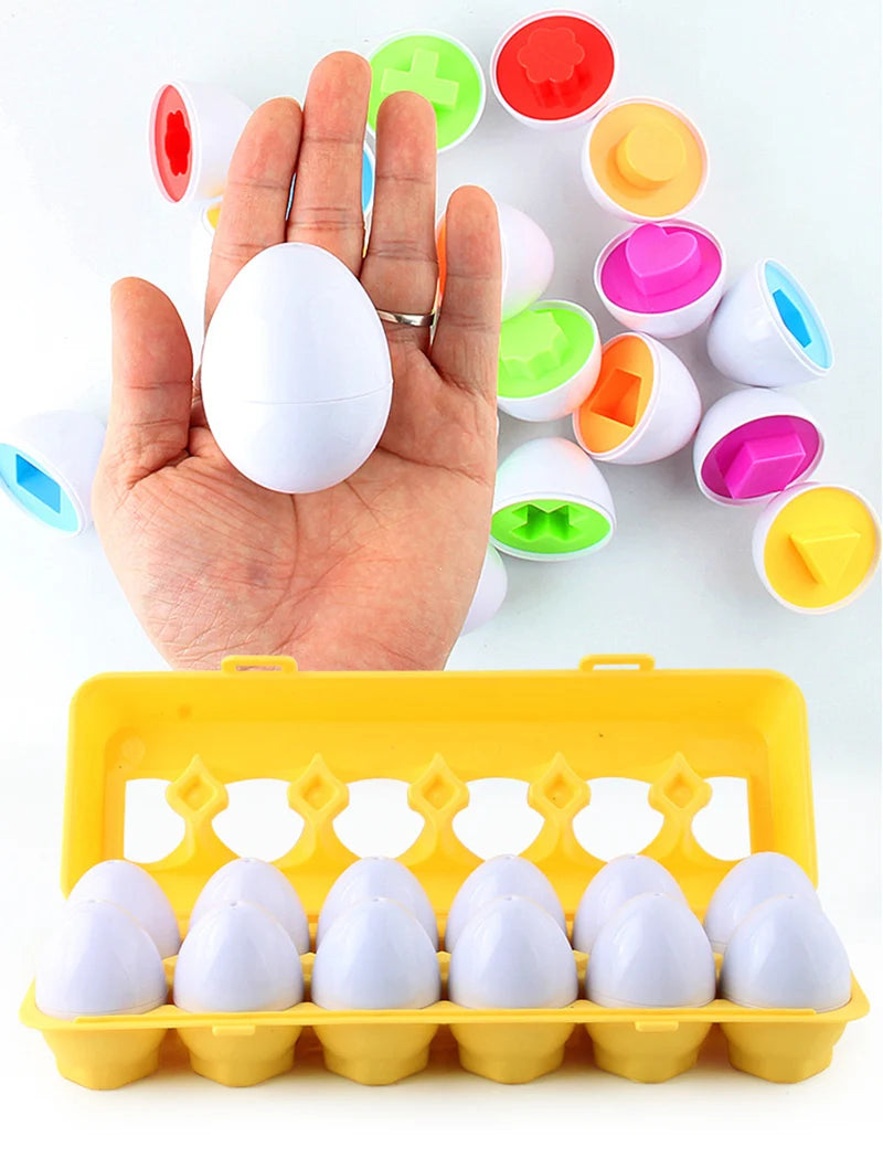 Sensory Educational Toy Smart Egg Toy Baby Development Games Shape Matching Puzzle Eggs Montessori Toys For Children 2 3 4 Years