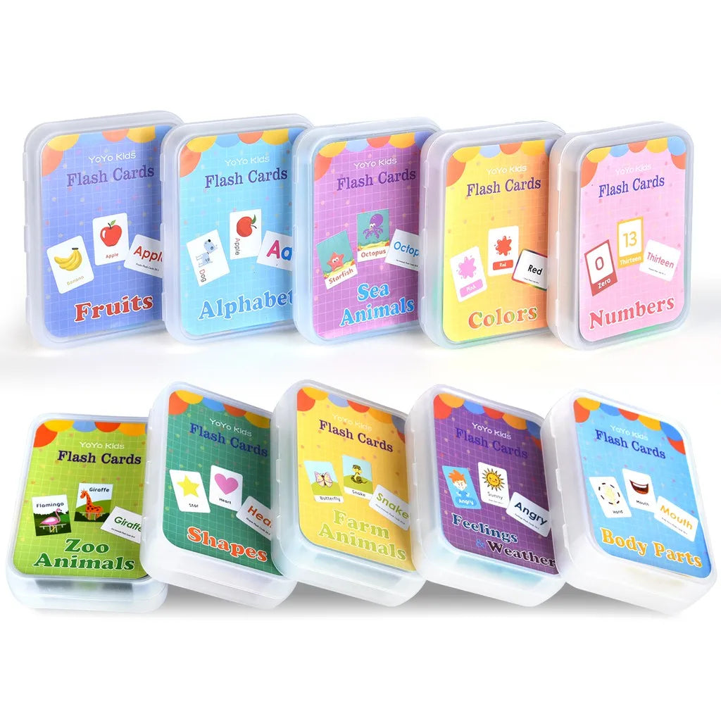 1Box Kids Montessori Baby Learn English Word Card Flashcards Cognitive Educational Toys Picture Memorise Game Gifts for Children