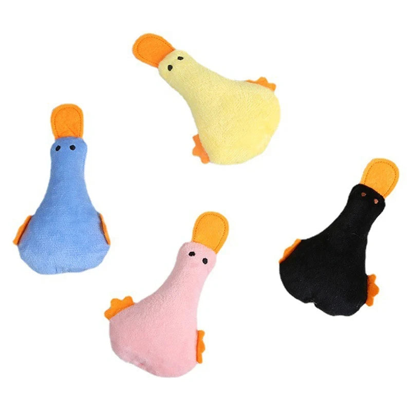 Cute Cat Toys Funny Interactive Plush Duck Cat Toy Mini Teeth Grinding Catnip Toys Kitten Chewing Toy Pets Accessories