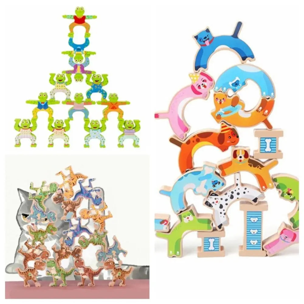 Hercules Dinosaur Stacking High Balance Building Blocks Toy Kids family Interactive Board Game Children Wooden Educational Toys