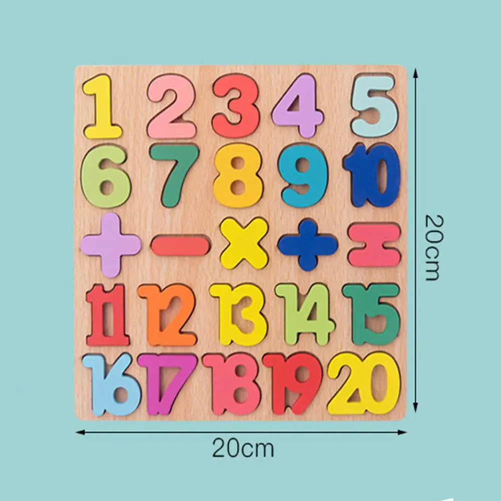 Wooden Preschool Kindergarten Alphabet Number Educational Toy Children Jigsaw Toys Building Block Matching